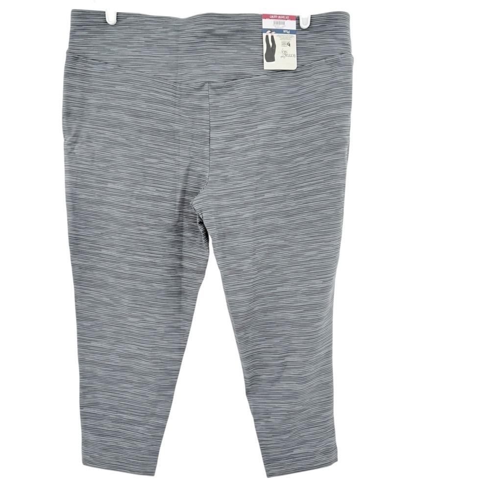 Terra & Sky Women's Active Space Dye Grey Capri Legging Plus Sz 2X (20W-22W) NWT